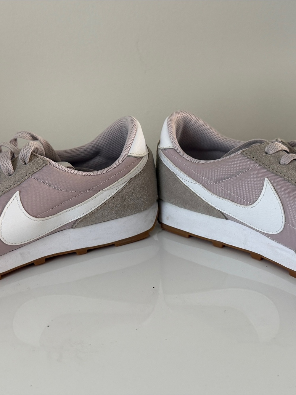 Nike Women's Dusty Pink and White Retro Runner Sneakers - Picture 3 of 6